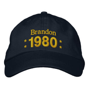 Born in 1980 or Any Year 35th Birthday W01F NAVY Embroidered Hat