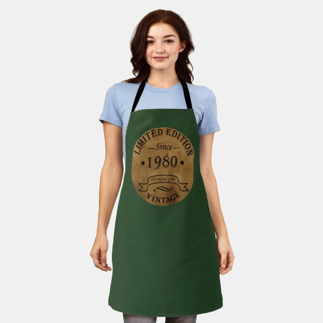 Born in 1980 vintage birthday apron (Worn)