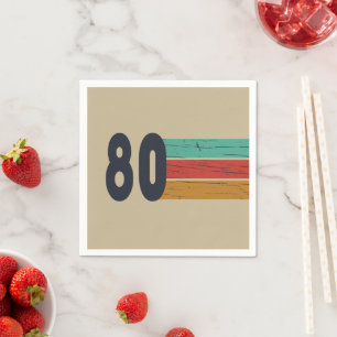 Born in 1980 vintage birthday napkin
