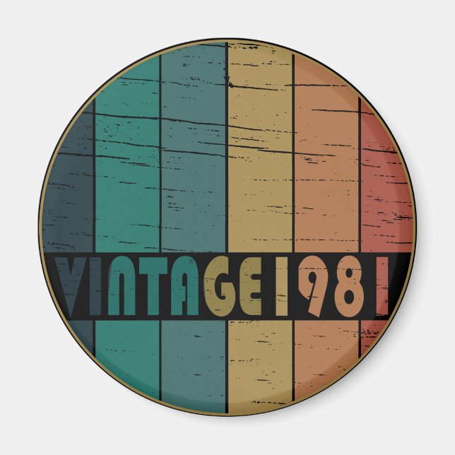 Born in 1981 classic retro magnet (Front)