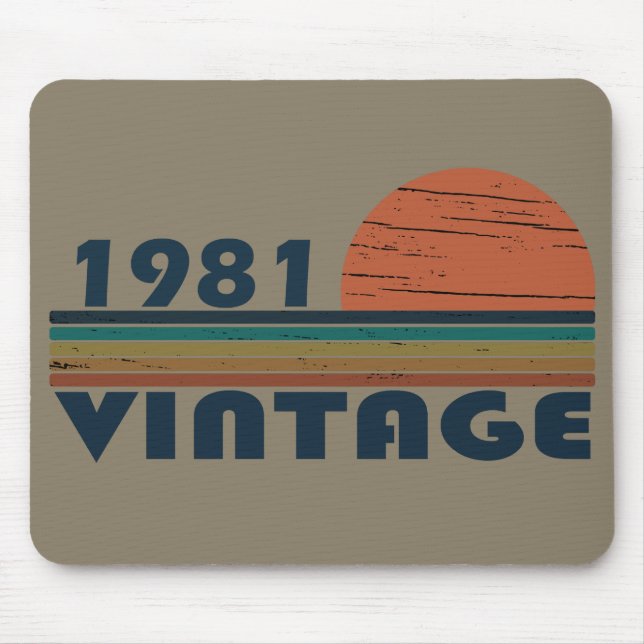 Born in 1981 classic sunset mouse mat (Front)