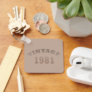 Born in 1981 elegant modern vintage birthday gift key ring