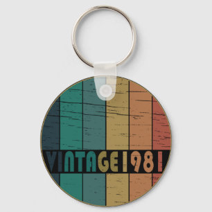 Born in 1981 vintage birthday gift key ring