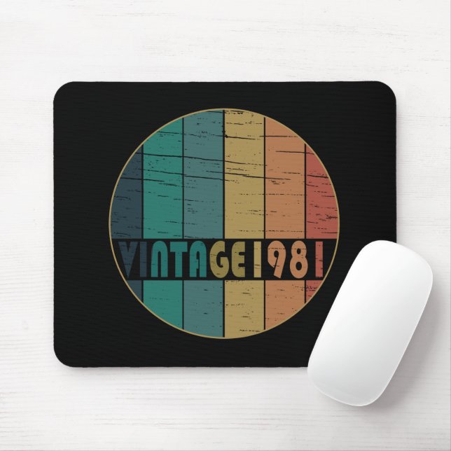 Born in 1981 vintage birthday mouse mat (With Mouse)