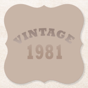 Born in 1981 vintage birthday paper coaster