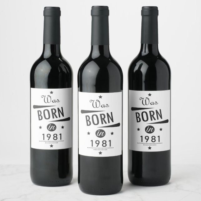 Born in 1981 Wine Label – Vintage 45th Birthday  (Bottles)