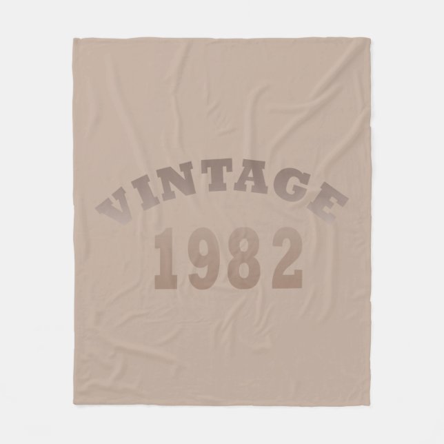 Born in 1982 vintage birthday fleece blanket (Front)
