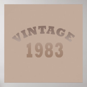 Born in 1983 elegant modern vintage birthday poster