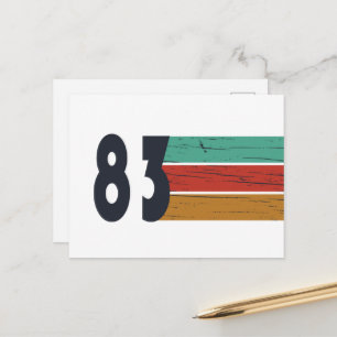 Born in 1983 elegant vintage birthday holiday postcard