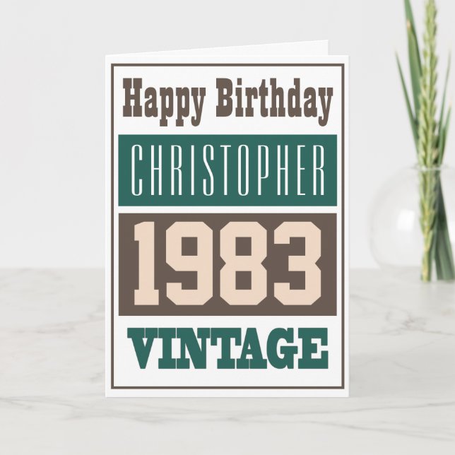 Born in 1983 Greetings Card (Front)