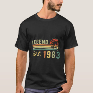 Born In 1983 Legend Est 1983 Distressed T-Shirt