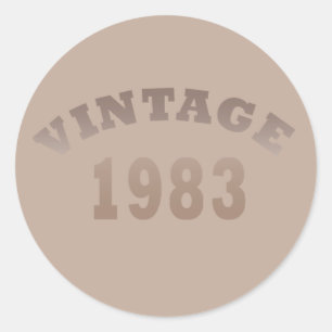 Born in 1983 modern vintage birthday party gift classic round sticker