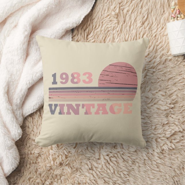 born in 1983 vintage birthday gift cushion (Blanket)