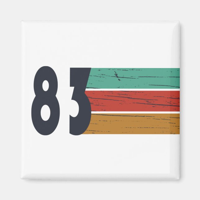 Born in 1983 vintage birthday gift magnet (Front)