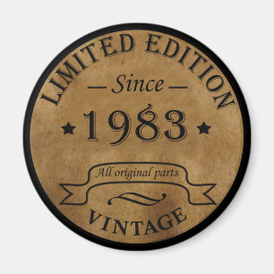 Born in 1983 vintage birthday gift magnet
