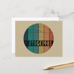Born in 1983 vintage birthday holiday postcard