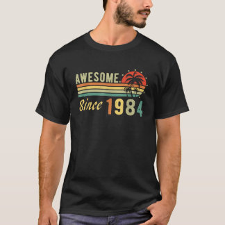 Born In 1984 Awesome Since 1984 Distressed Retro T-Shirt