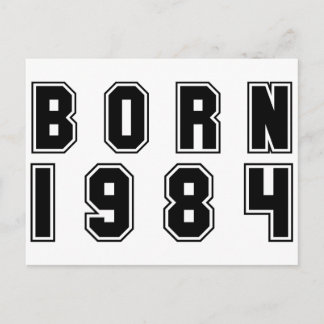 Born In 1984 black Postcard