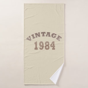 Born in 1984 vintage birthday bath towel