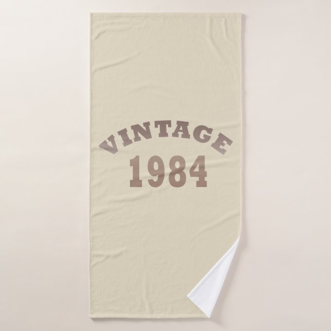 Born in 1984 vintage birthday bath towel (Bath Towel)