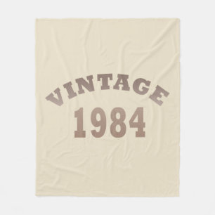 Born in 1984 vintage birthday fleece blanket