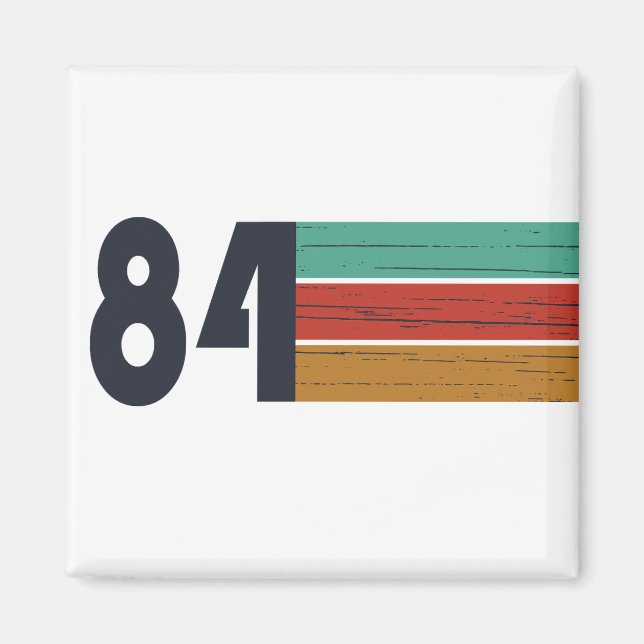 born in 1984 vintage birthday gift magnet (Front)