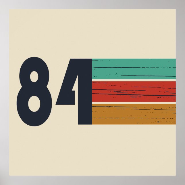 born in 1984 vintage birthday gift poster (Front)