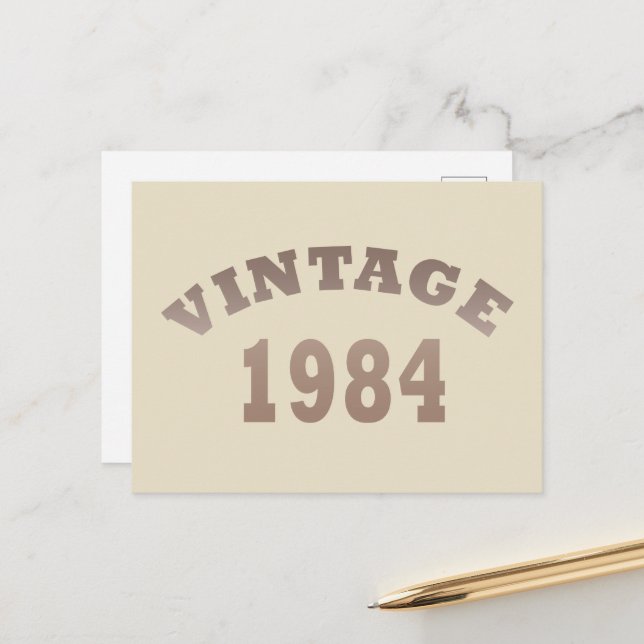 Born in 1984 vintage birthday holiday postcard (Front/Back In Situ)
