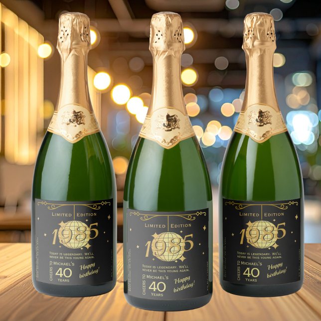 Born in 1985 40th birthday party wine Label Set (Creator Uploaded)