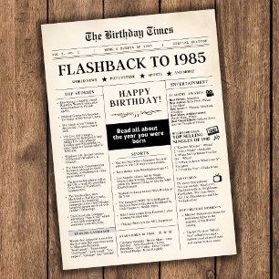 Born in 1985 Mock Newspaper 40th birthday