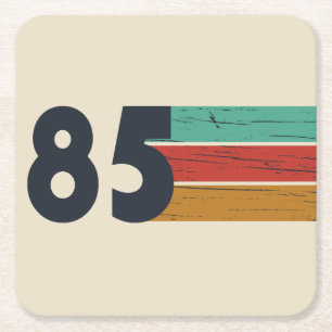 Born in 1985 vintage birthday party square paper coaster