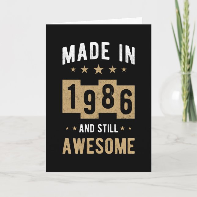 Born In 1986 Birthday Gift Awesome Card (Front)