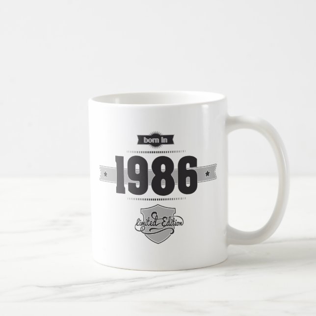 Born in 1986 (Dark&Lightgrey) Coffee Mug (Right)