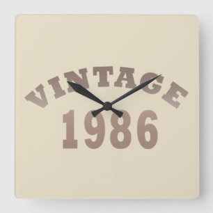 Born in 1986 elegant modern vintage birthday gift square wall clock