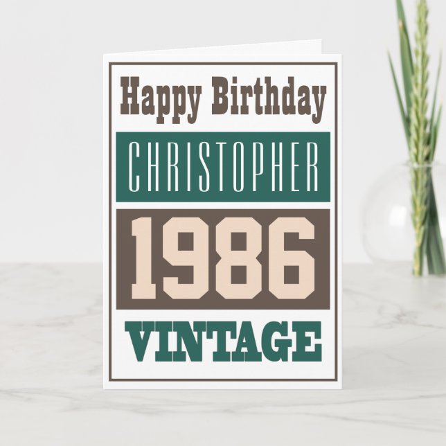 Born in 1986 Greetings Card (Front)