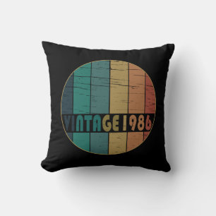 born in 1986 vintage birthday cushion
