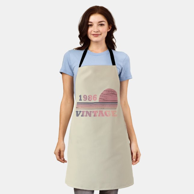 born in 1986 vintage birthday gift apron (Worn)