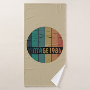 Born in 1986 vintage birthday gift bath towel