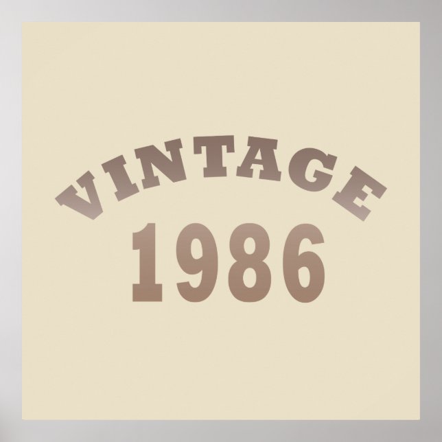 Born in 1986 vintage birthday gift poster (Front)