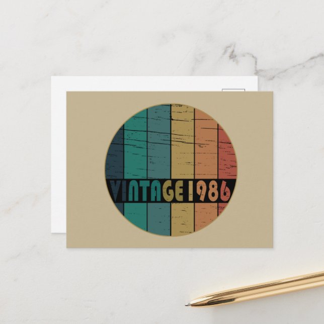 born in 1986 vintage birthday holiday postcard (Front/Back In Situ)