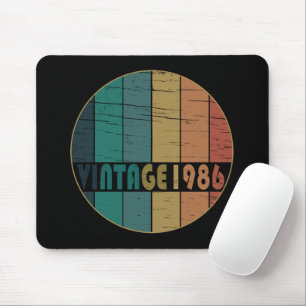 born in 1986 vintage birthday mouse mat