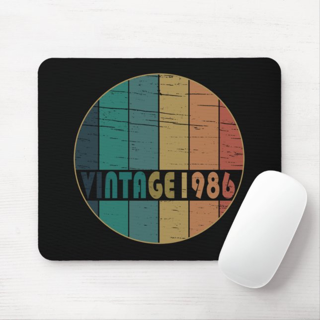 born in 1986 vintage birthday mouse mat (With Mouse)