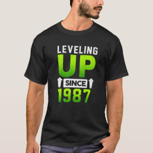 Born In 1987 Gaming Levelling Up Since 1987 Gamer T-Shirt