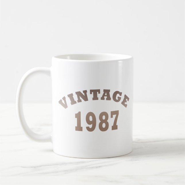 born in 1987 vintage birthday coffee mug (Left)
