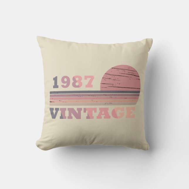 born in 1987 vintage birthday cushion (Front)