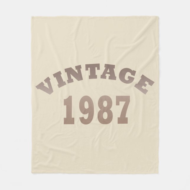 born in 1987 vintage birthday fleece blanket (Front)