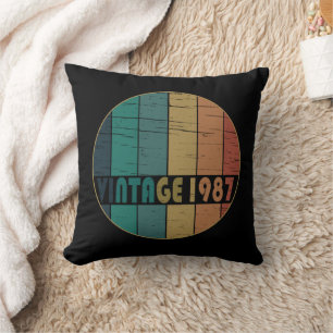 born in 1987 vintage birthday gift cushion