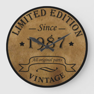 Born in 1987 vintage birthday gift large clock