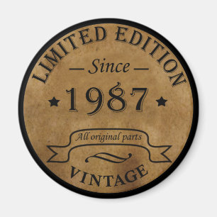 born in 1987 vintage birthday magnet