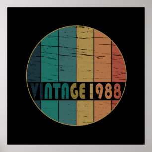 Born in 1988 classic retro poster